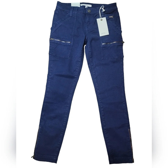 Joie Pants - Joie Womens size 26 Park Skinny Utility Cargo Pants Dark Navy Blue Ankle Zippers